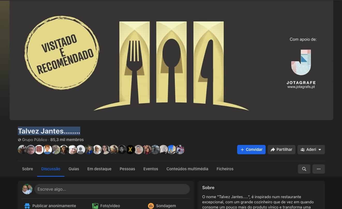 atenção: neste grupo encontra os melhores restaurantes!