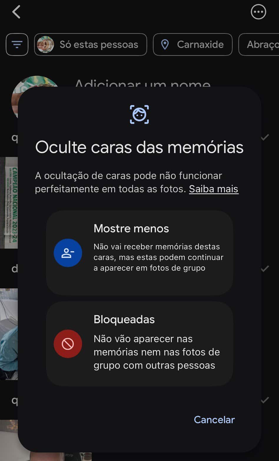 como bloquear rostos nas memórias do google fotos