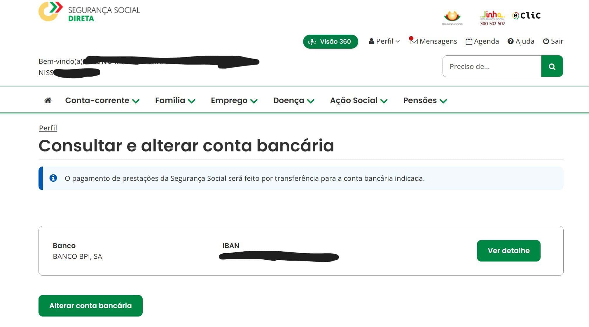 atenção: faça esta verificação na segurança social direta!