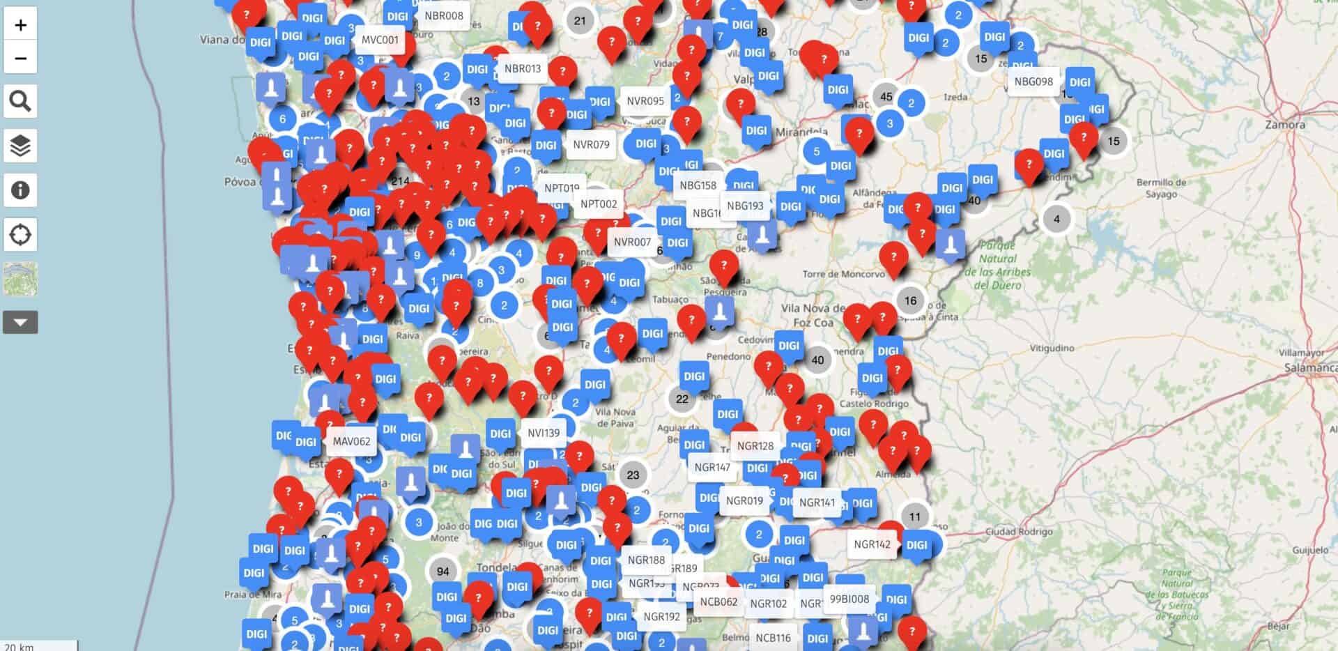 este mapa diz-lhe onde estão todas as antenas da digi!