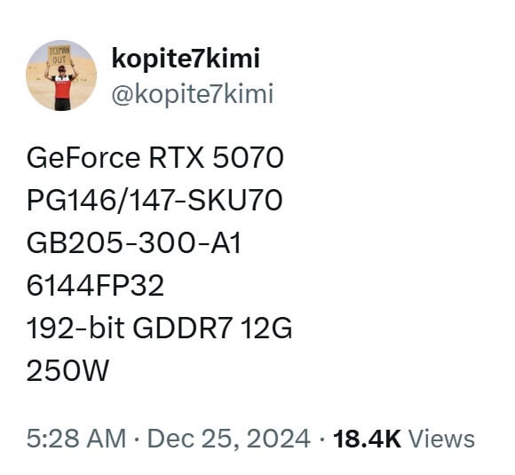 nvidia rtx 5070 e rtx 5070 ti: especificações na internet!