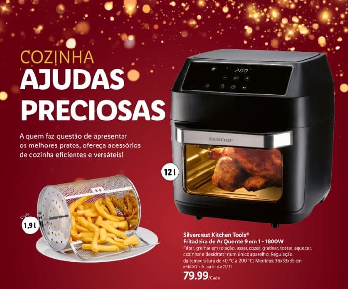 air fryer 9 em 1 chegou ao lidl a um preço imbatível! (12 litros)