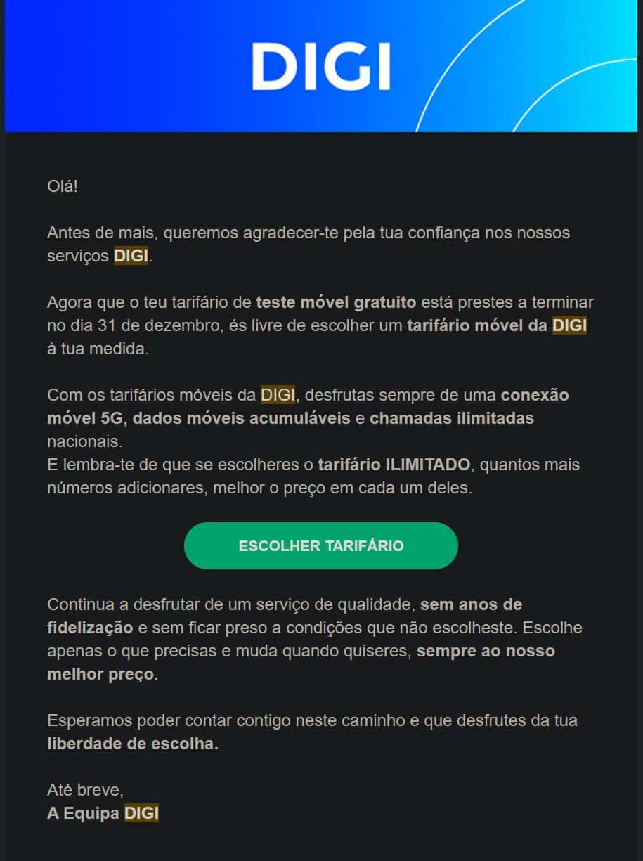 digi: teste está a terminar. tem de fazer alguma coisa?