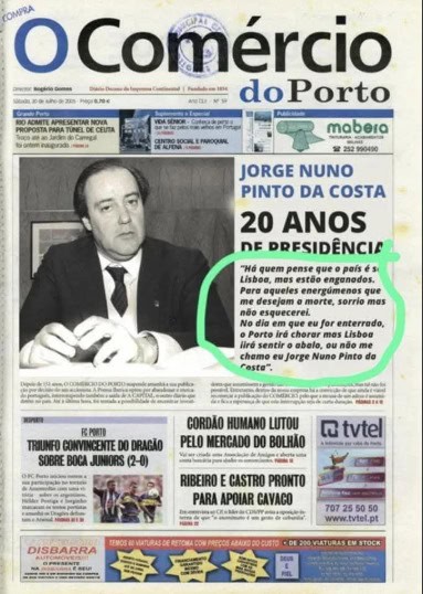 capa de pinto da costa no comércio do porto é verdadeira?