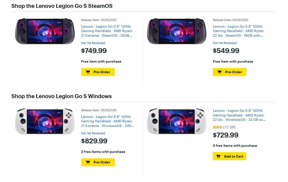 lenovo legion go s chega com steamos e windows – preços começam nos $549!